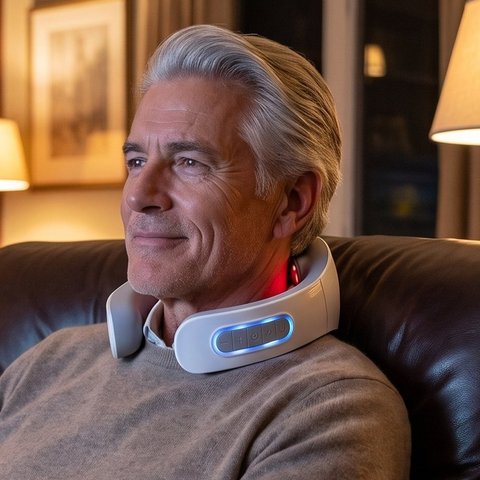 Man relaxing on the couch wearing Dr. Nape