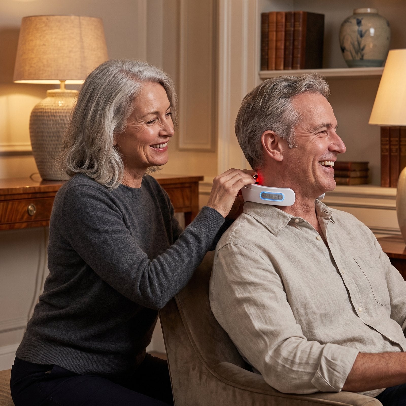 Couple at home trying Dr. Nape Pro